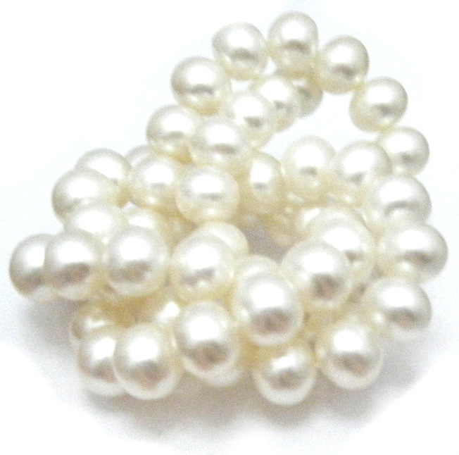 White 7.4-8mm Round/Potato Pearls